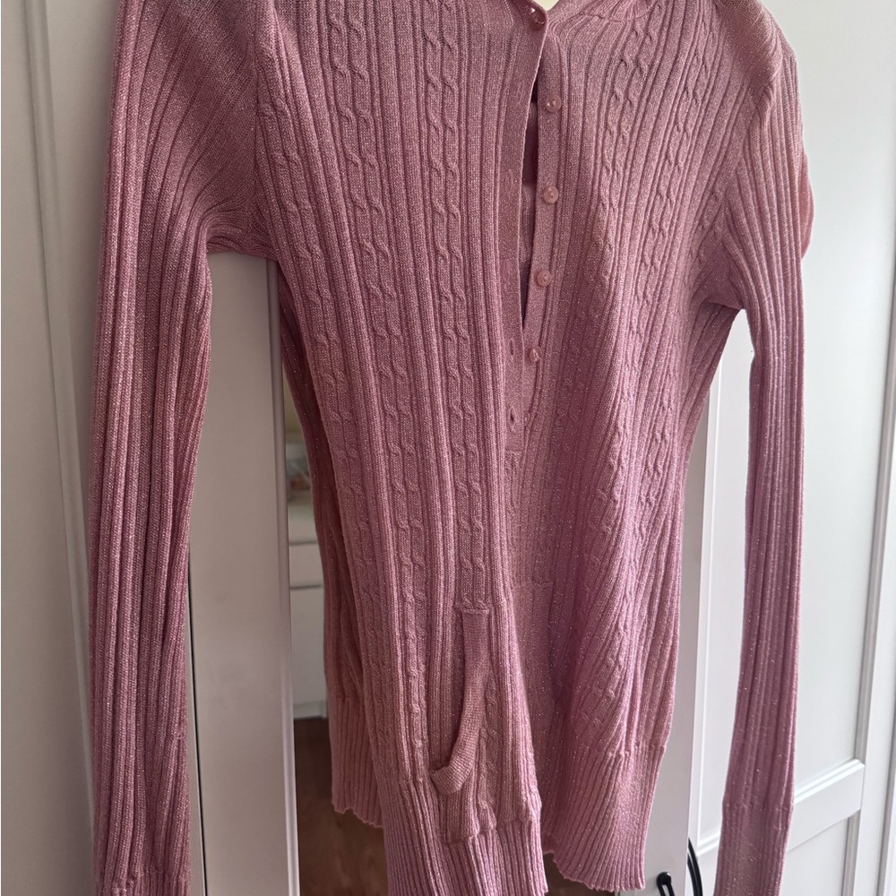 Max Rave Dusty Pink Button-Up Cardigan